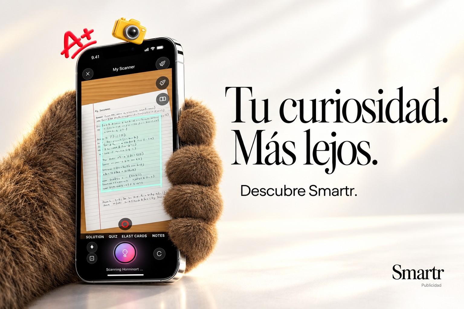 Pantalla del escáner de Smartr en una composición promocional